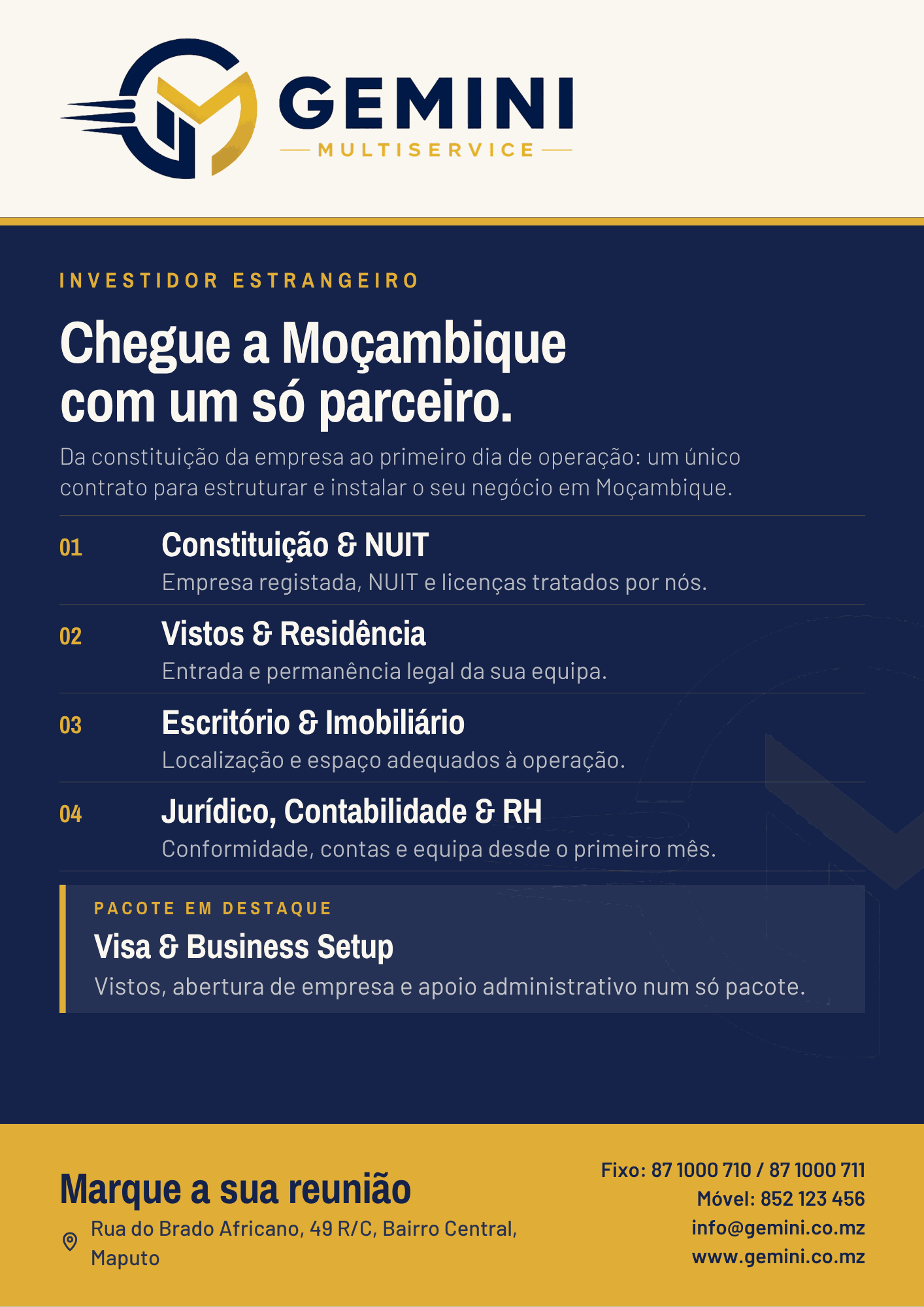 Cartaz do pacote Investidor Estrangeiro — Gemini Multiservice
